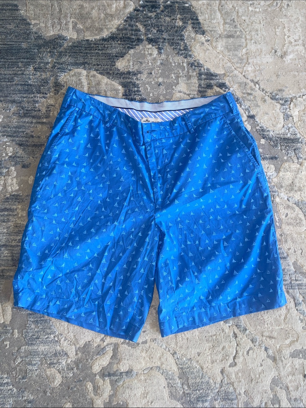 Peter Millar Bright Blue Nautical Print Shorts